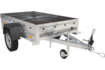 Praktischer PKW-Anhänger Garden Trailer 200 Kipp mit kippbarer Deichsel, blauer Plane